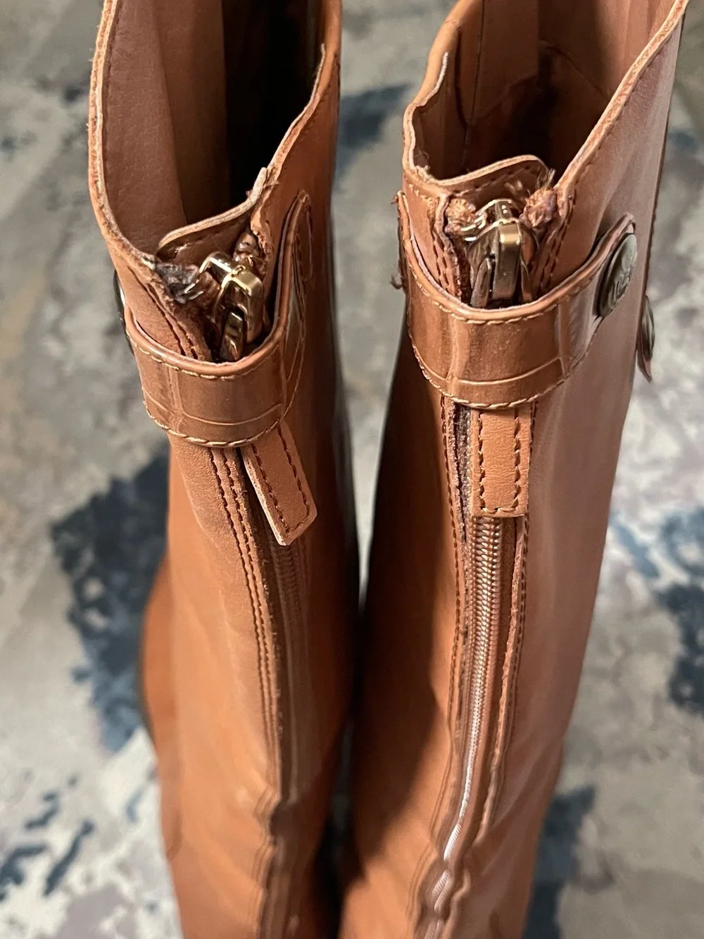 Sam Edelman Tall Leather Over-the-Knee Boots - Cognac